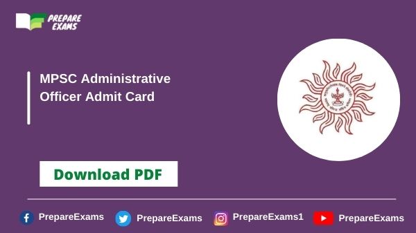 MPSC Administrative Officer Admit Card