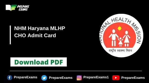 NHM Haryana MLHP CHO Admit Card