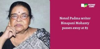 Noted Padma writer Binapani Mohanty passes away at 85