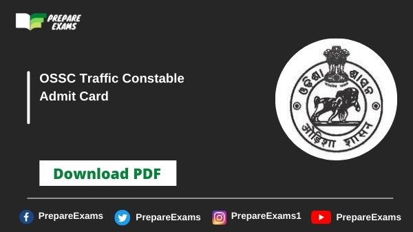 OSSC Traffic Constable Admit Card