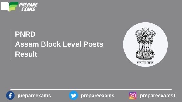 PNRD Assam Block Level Posts Result