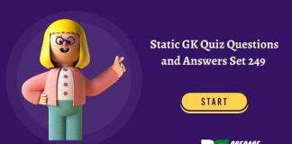 Static GK Quiz Questions and Answers Set 249