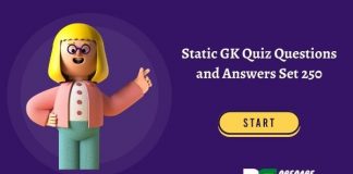 Static GK Quiz Questions and Answers Set 250