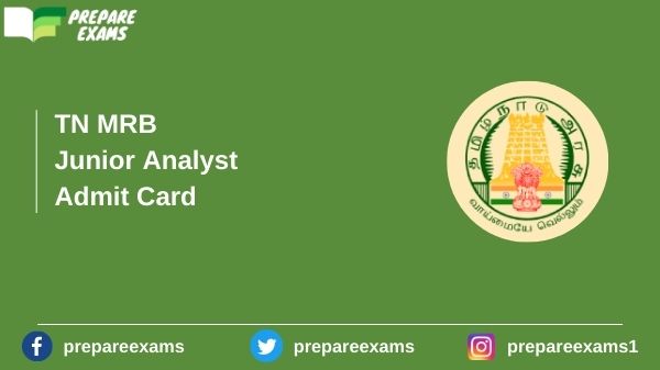 TN MRB Junior Analyst Admit Card