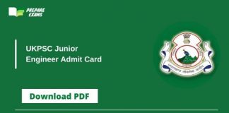 UKPSC Junior Engineer Admit Card