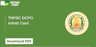 TNPSC DCPO Admit Card - PrepareExams