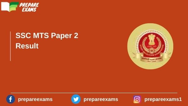 SSC MTS Paper 2 Result - PrepareExams