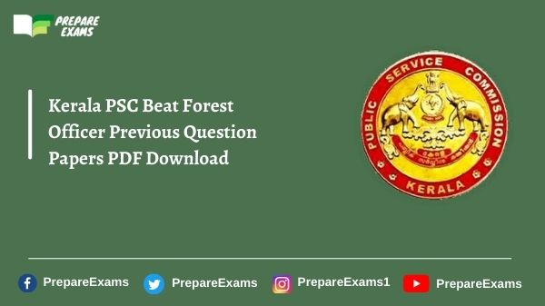 Kerala PSC Beat Forest Officer Previous Question Papers PDF Download