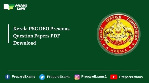 Kerala PSC DEO Previous Question Papers PDF Download