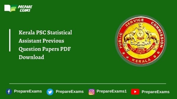 Kerala PSC Statistical Assistant Previous Question Papers PDF Download