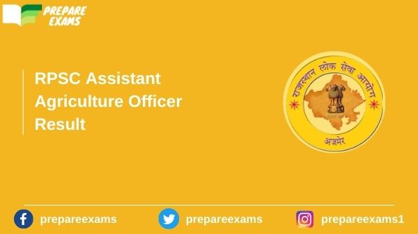 RPSC Assistant Agriculture Officer Result - PrepareExams