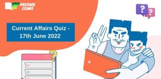 Daily Current Affairs Quiz 17 June 2022