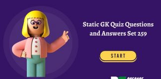 Static GK Quiz Questions and Answers Set 259