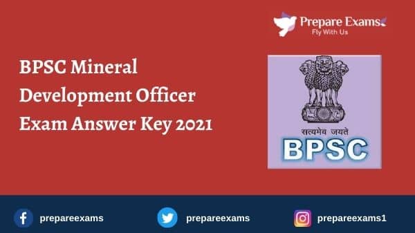 BPSC Mineral Development Officer Exam Answer Key 2021