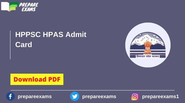 HPPSC HPAS Admit Card - PrepareExams