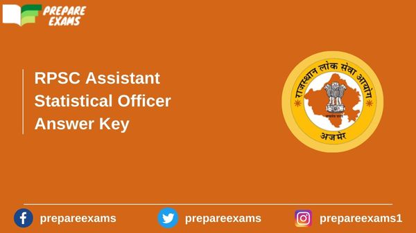 RPSC Assistant Statistical Officer Answer Key - PrepareExams