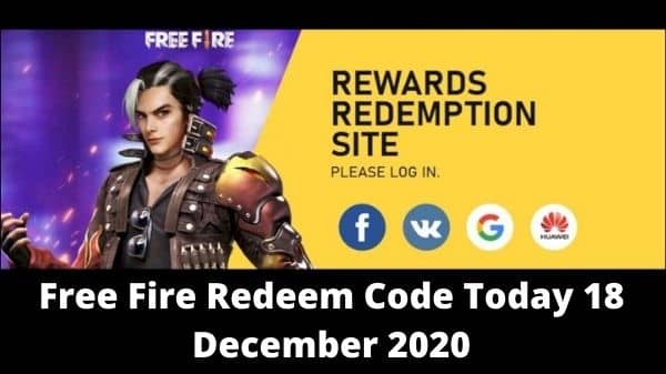 Free Fire Redeem Code Today 18 December 2020