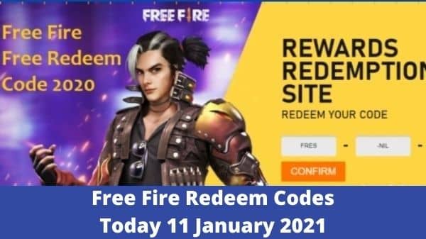 Free Fire Redeem Codes Today 11 January 2021
