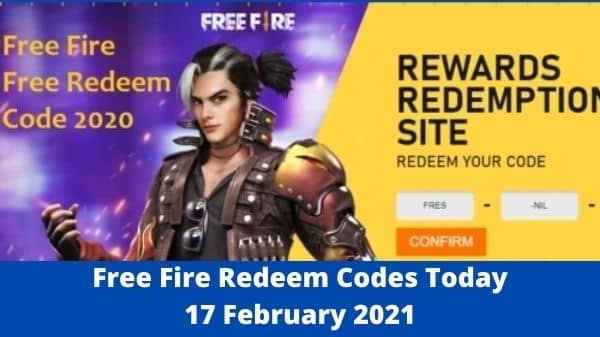 Free Fire Redeem Codes Today 17 February 2021 -