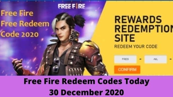 Free Fire Redeem Codes Today 30 December 2020