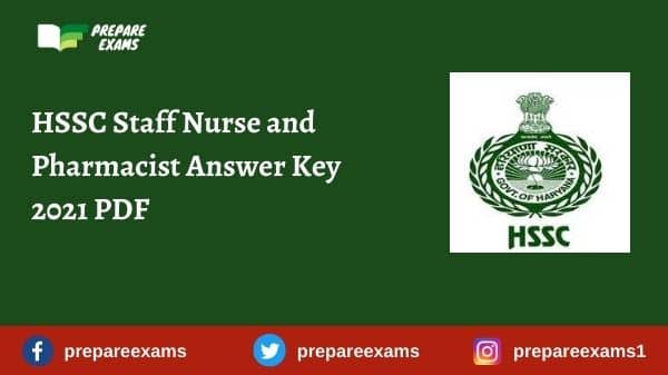 HSSC Staff Nurse and Pharmacist Answer Key 2021 PDF