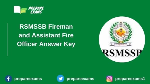 RSMSSB Fireman and Assistant Fire Officer Answer Key