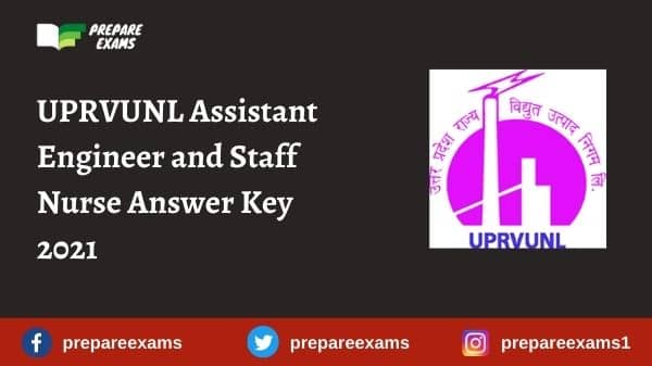 UPRVUNL Assistant Engineer and Staff Nurse Answer Key 2021