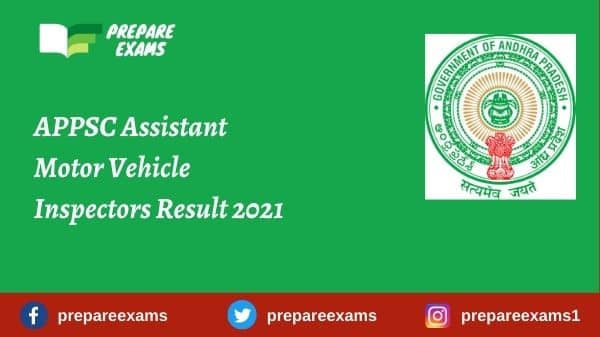 APPSC Assistant Motor Vehicle Inspectors Result 2021
