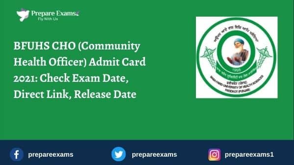 BFUHS CHO (Community Health Officer) Admit Card 2021