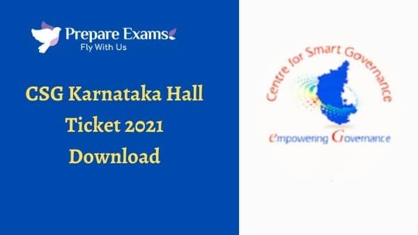CSG Karnataka Hall Ticket 2021 Download