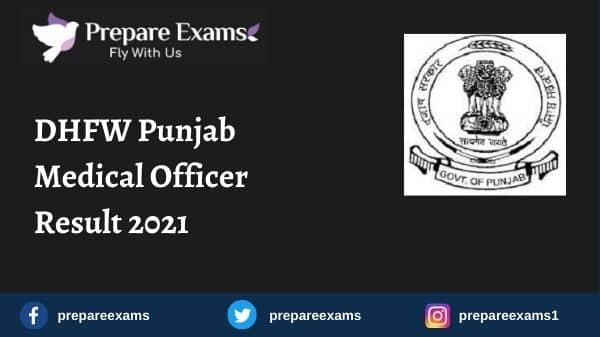 DHFW Punjab Medical Officer Result 2021
