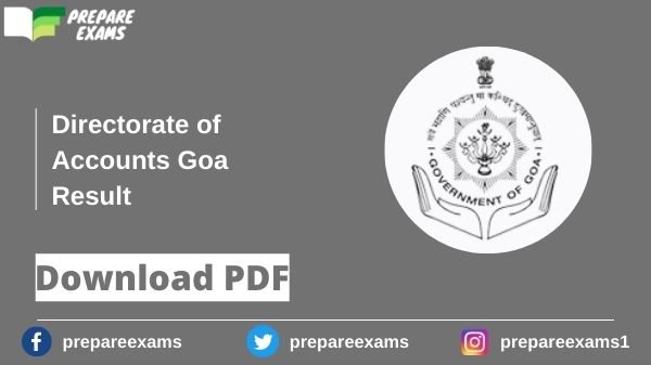 Directorate of Accounts Goa Result