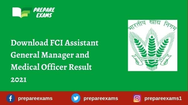 Download FCI Assistant General Manager and Medical Officer Result 2021