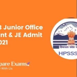 HPSSSB Junior Office Assistant & JE Admit Card 2021
