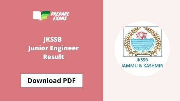 JKSSB Junior Engineer Result 2021