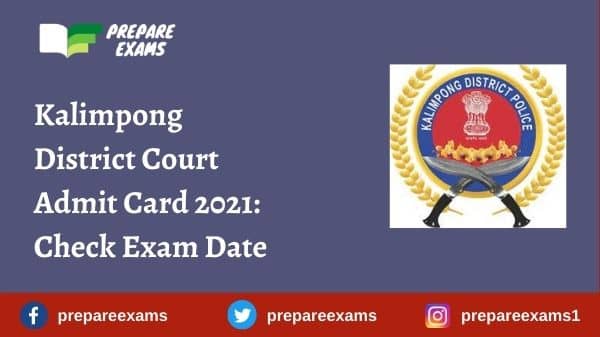 Kalimpong District Court Admit Card 2021