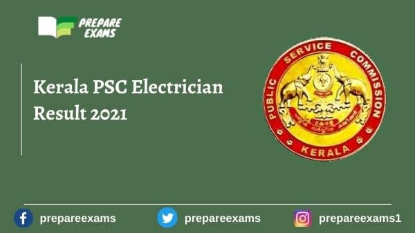 Kerala PSC Electrician Result 2021
