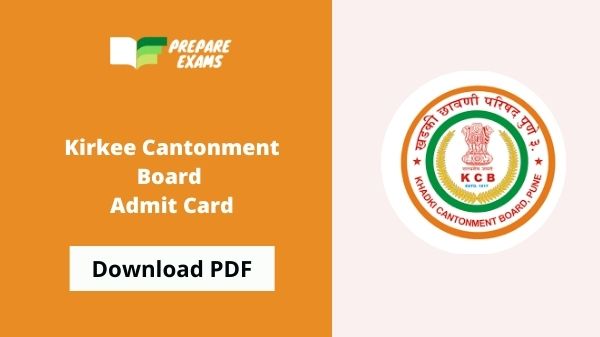 Kirkee Cantonment Board Admit Card