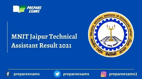 MNIT Jaipur Technical Assistant Result 2021