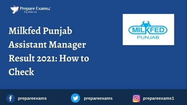 Milkfed Punjab Assistant Manager Result 2021