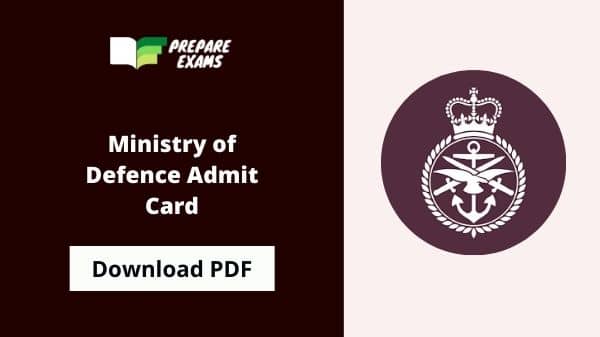 Ministry of Defence Admit Card