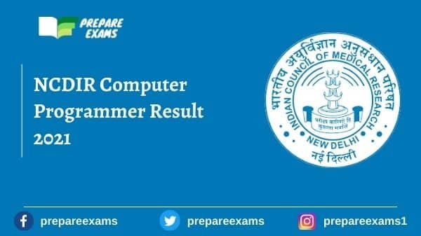 NCDIR Computer Programmer Result 2021
