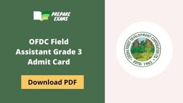OFDC Field Assistant Grade 3 Admit Card