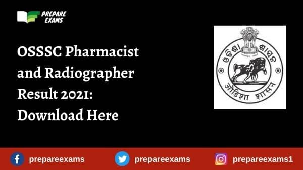 OSSSC Pharmacist and Radiographer Result 2021