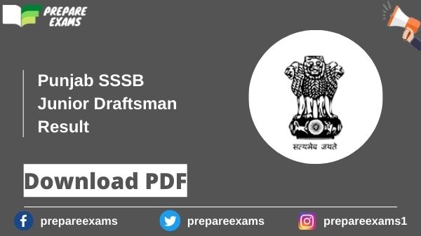 Punjab SSSB Junior Draftsman Result 2021