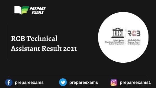 RCB Technical Assistant Result 2021