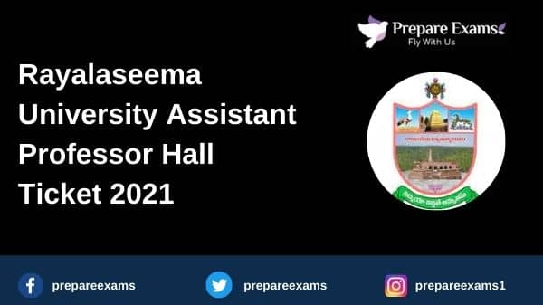 Rayalaseema University Assistant Professor Hall Ticket 2021
