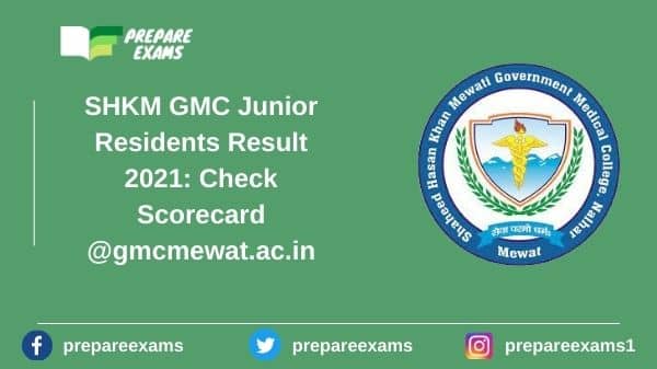 SHKM GMC Junior Residents Result 2021