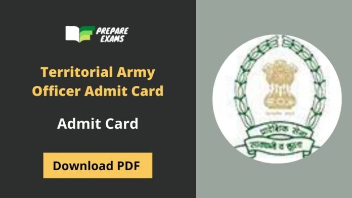 Territorial Army Officer Admit Card