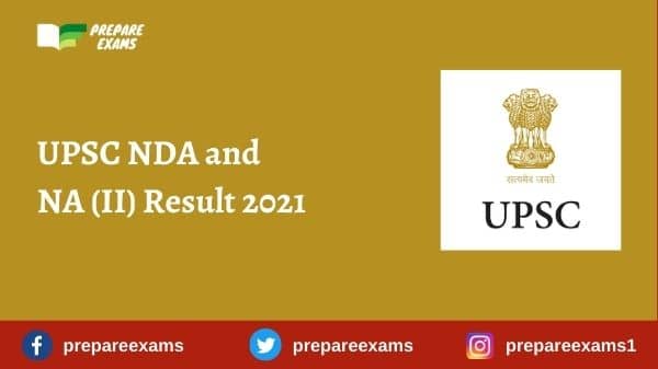 UPSC NDA and NA (II) Result 2021